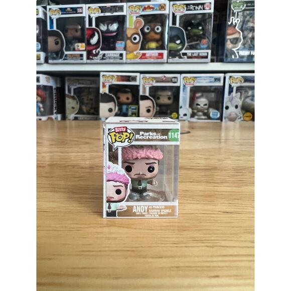 BITTY Andy Dwyer Princess Rainbow Sparkle Parks & Recreation Funko Pop #1147 Rec - Picture 1 of 6